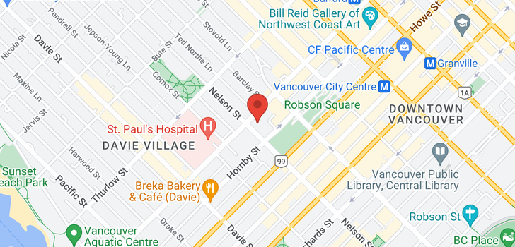 map of 605 989 NELSON STREET